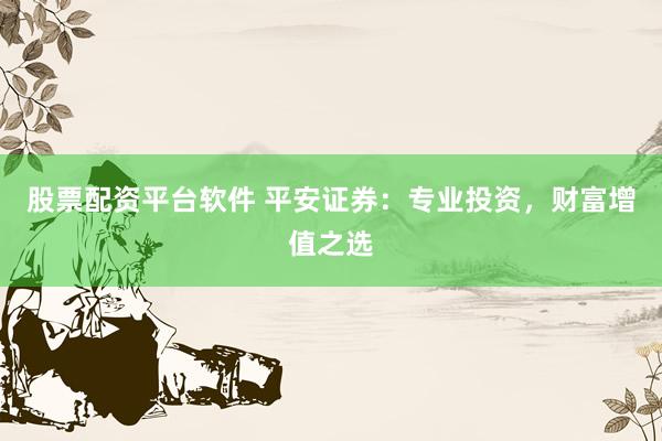 股票配资平台软件 平安证券：专业投资，财富增值之选