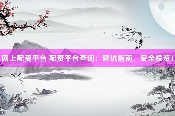 网上配资平台 配资平台查询：避坑指南，安全投资！