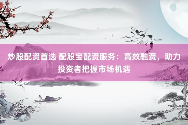 炒股配资首选 配股宝配资服务：高效融资，助力投资者把握市场机遇