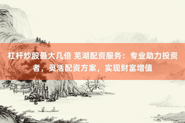 杠杆炒股最大几倍 芜湖配资服务：专业助力投资者，灵活配资方案，实现财富增值