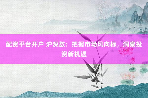配资平台开户 沪深数：把握市场风向标，洞察投资新机遇
