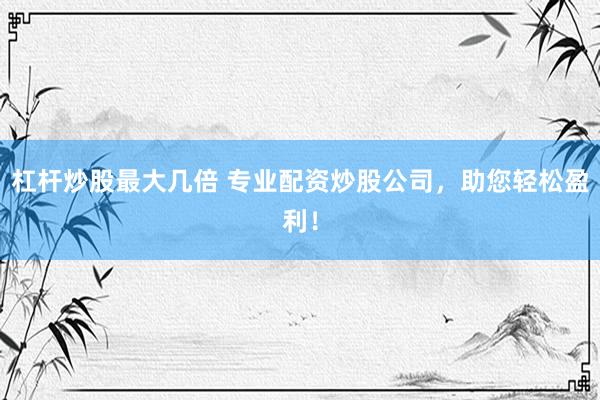 杠杆炒股最大几倍 专业配资炒股公司,助您轻松盈利!