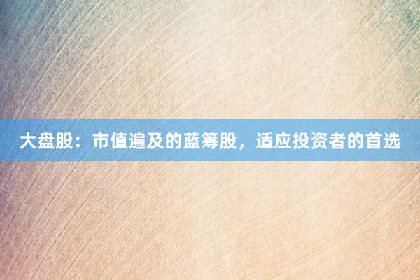 大盘股：市值遍及的蓝筹股，适应投资者的首选