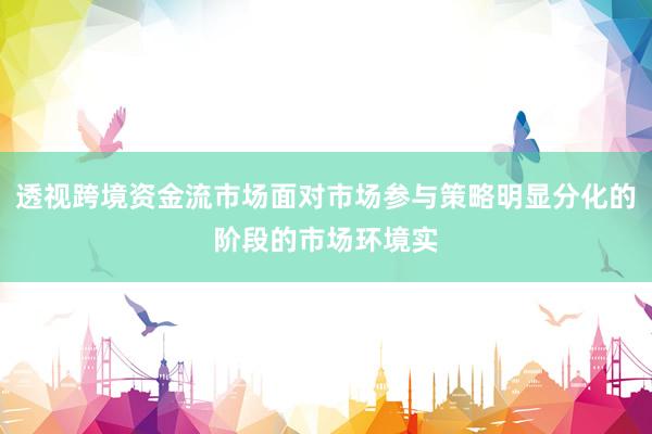 透视跨境资金流市场面对市场参与策略明显分化的阶段的市场环境实